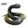 Realistic PLA Snake Model 3D Printed Articulated Toy, Flexible Movable Joints Kids Classroom Rewards Figurine, Fidget Toy for Desk Decor