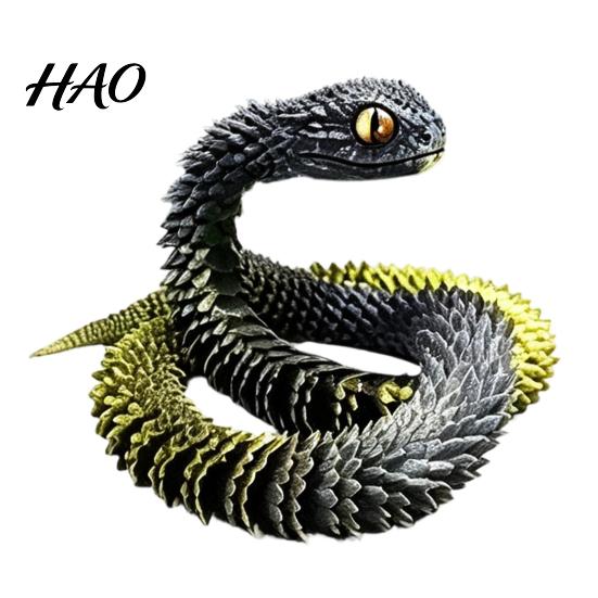 Realistic PLA Snake Model 3D Printed Articulated Toy, Flexible Movable Joints Kids Classroom Rewards Figurine, Fidget Toy for Desk Decor