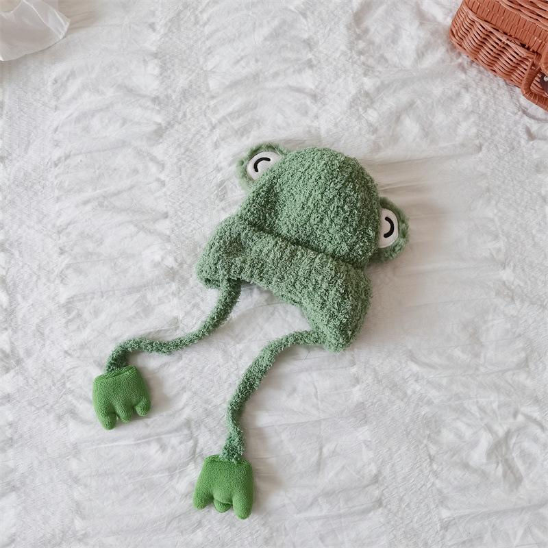 1 шт. теплая пушистая шапочка для мальчиков и девочек, милая вязаная крючком шапочка с изображением животных из мультфильмов для малышей, осенне-зимняя вязаная шапка