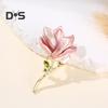 Magnolia Brooch Zinc Alloy Pin with Oil Dripping Process Decorative Pin T-Shirts Dresses Coats Badge Jewelry Accessory
