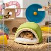 Insulated Portable Hamster Warm Nest Washable Turtle Shell Shape Winter Bird Nest Soft Cozy Guniea Pig House for Golden Bear