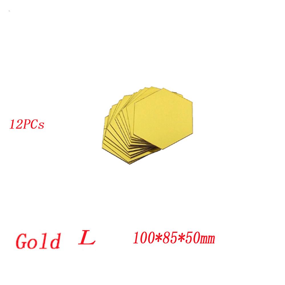 6/12Pcs Hot Art Safety Mirror Wall Sticker Mural Decals Home Decor Geometric Hexagon