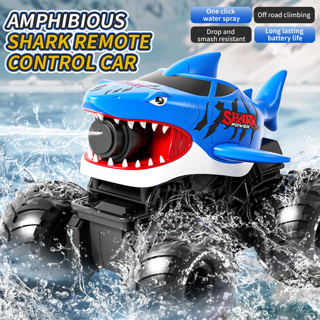 Amphibious RC Car, Remote Control Shark Toy with Water Spray, Gesture Sensing Off Road RC Truck, Water and Land RC