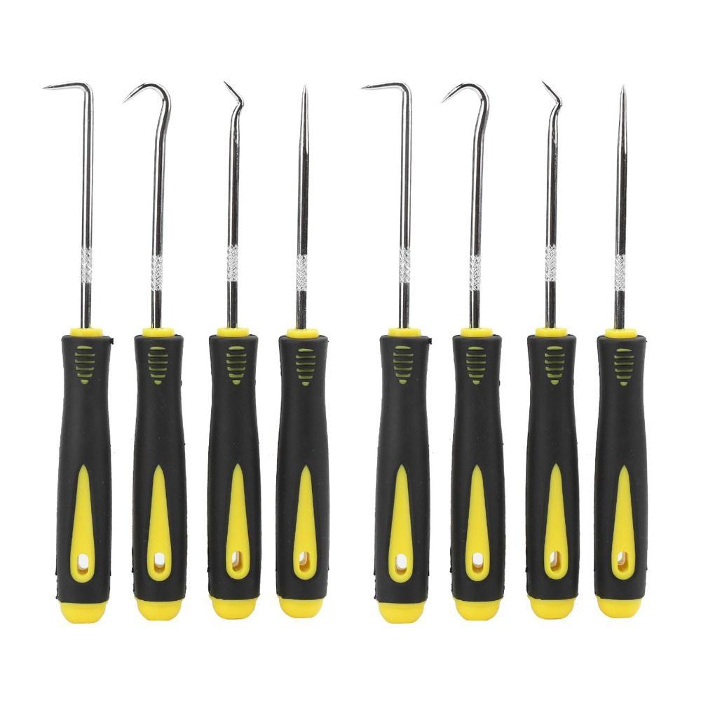 8PCS Comfort Grip Oil Seal Pick Hooks Set Anti-Slip Shaft O-Ring Seal Gasket Puller Car Repair