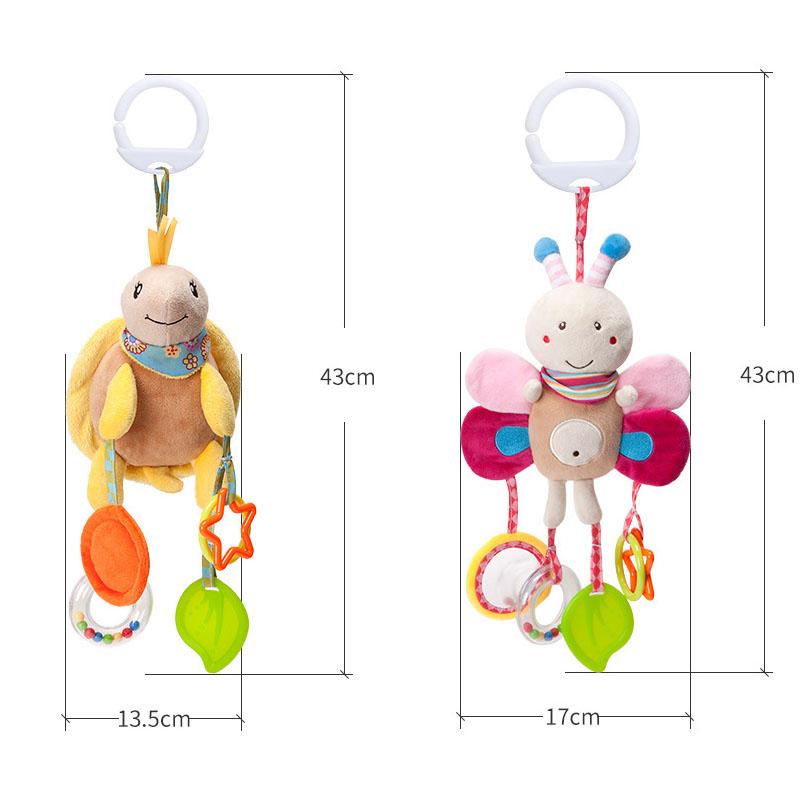 Hot Sale Newborn Baby Plush Stroller Toys Baby Rattles Mobiles Cartoon Animal Hanging Bell Educational Baby Toys 0-12 Months