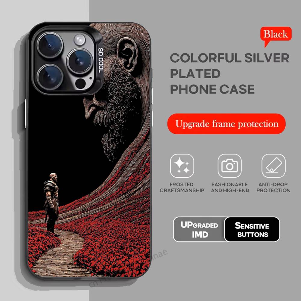 G-God OF War K-Kratos Чехол для телефона iPhone 17,16,15,14,13,12,11,Pro,Max,Plus,Mini,X,XS,XR,8,S,SE Мягкий черный чехол