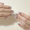 Простые сине-серебристые градиентные носимые наклейки для дизайна ногтей - Отбеливающие кончики для ногтей от интернет-знаменитостей