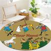 Pippi Longstocking Custom Name Round Area Rug,Carpet Rug for Living Room Bedroom Sofa Playroom Decor,Non-slip Floor Mat