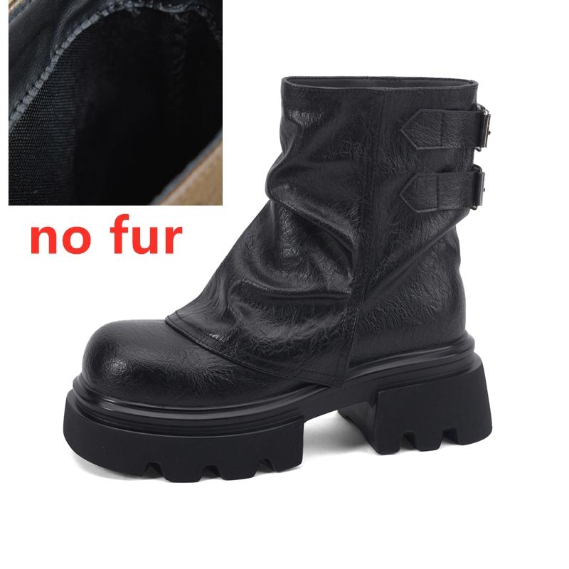 Fashion 2025 New Women's Trouser Boots Thick-soled Square-toe Women Ankle Boots Large-Size Vintage Fashion Motorcycle Boots Female