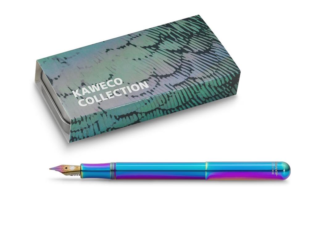 Kaweco Collection Liliput Kolibri I Premium Rainbow Color Reservoir Fountain Rainbow Steel for Ink EF Pen, Nib, Cartridges, 4.9-inch, Nib (Extra
