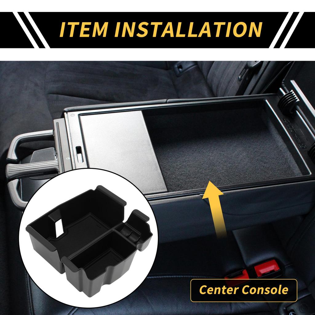 REPAIROCK Center Console Organizer Tray Armrest Storage Box Insert Tray Plastic Black for Jeep Wrangler JL JLU 2018-2022