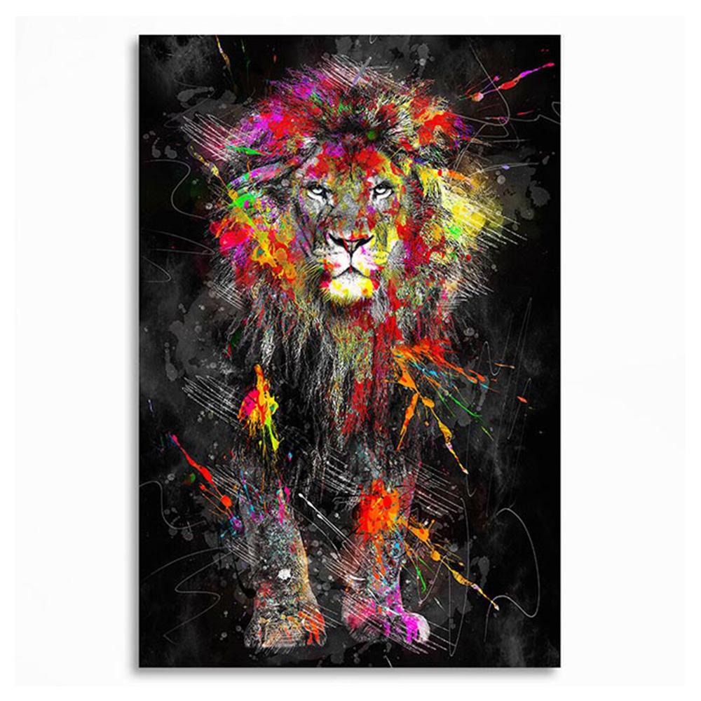 Граффити, абстрактное животное, настенный художественный постер, красочный лев, слон, домашний декор, холст, картина, украшение для гостиной, фреска, изображение