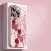 Стеклянный жесткий чехол для телефона с рисунком "Кристальная вишня" и розовой металлической краской для iPhone 17 15 16 11 12 13 14 Pro Max Plus 16E 17Air Чехол