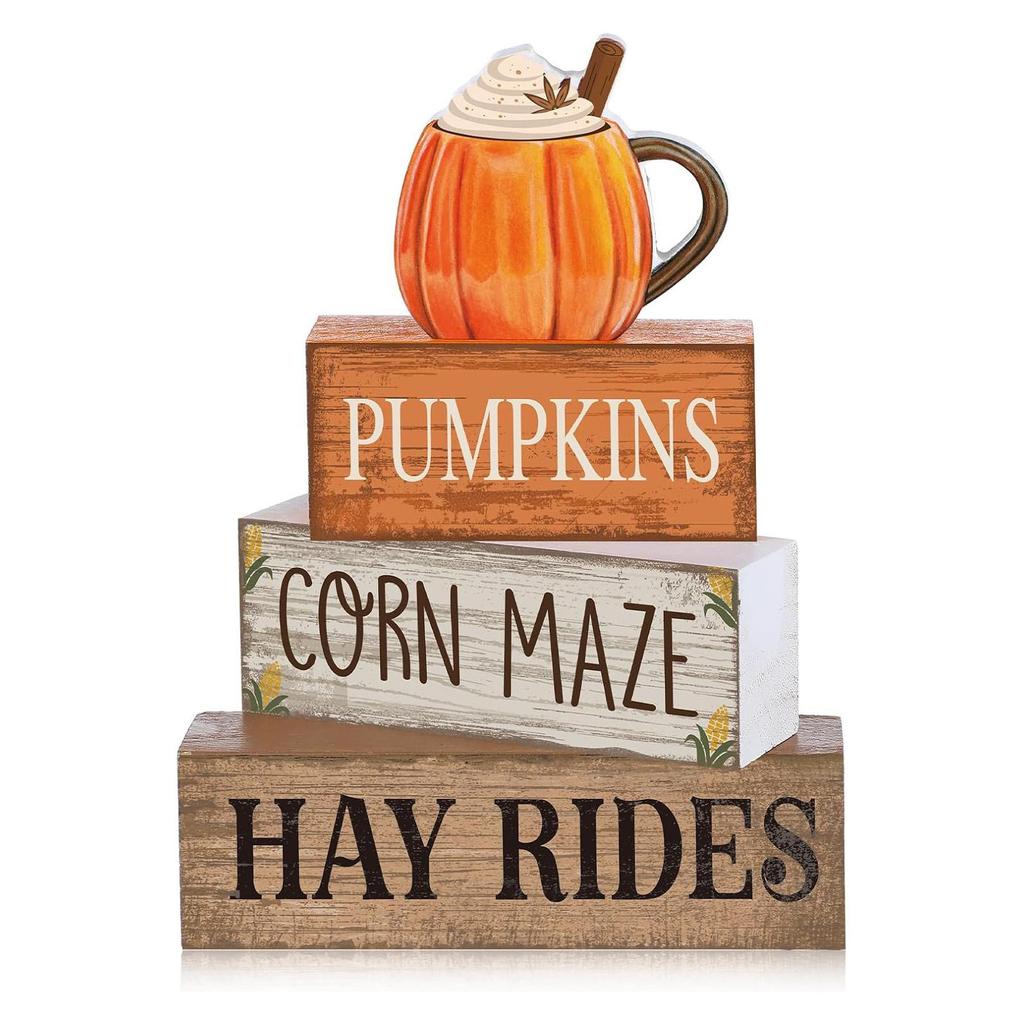 4Pcs Football Table Decorations Football Tiered Tray Decor Sport Game Centerpiece Sign Decorative Rugby Stack Block Gift for Fans Club Tailgate