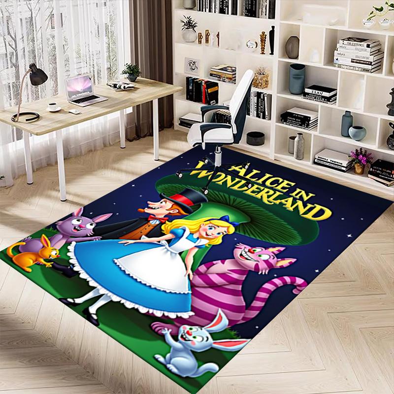Alice'S Fantasy Journey Carpet For Playroom Bedroom Living Room Sofa Home Decorkids Game Area Rug Nonslip Floor Mat
