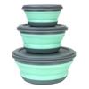 With Lid Foldable Salad Bowl Food Container 3Pcs/Set Silicone Bowl Sets Folding Lunch Box Portable Folding Bowl