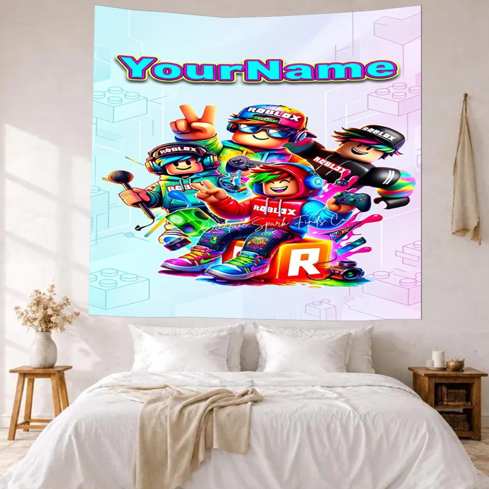 Roblox Custom Your Name Wall Decor Tapestry Art For Pet Memorial Birthdaywedding Party Backdrop Family Gift