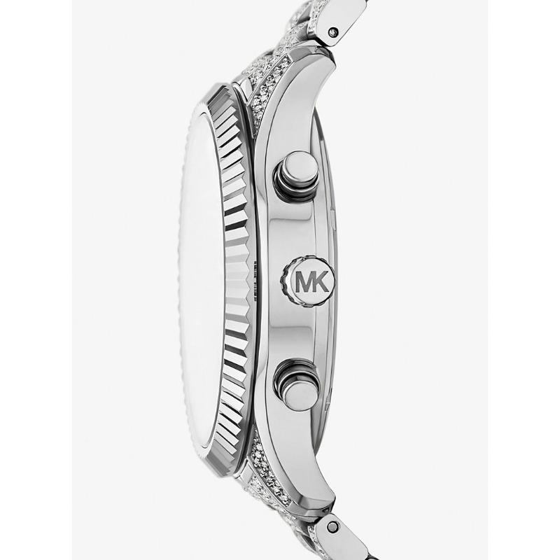 Michael Kors Большие серебристые часы Lexington Pavé MK4972