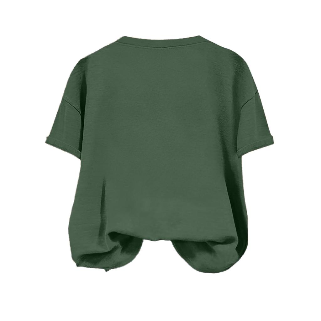 Женская мода повседневная с заниженной линией плеча короткая St. Футболка с круглым вырезом и принтом ко Дню Святого Патрика