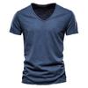 Summer Short Sleeve Cotton Tee Shirt Men V Neck Solid Sports T Shirts Men's Black White Tops