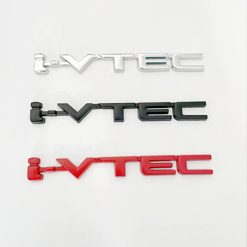 3D Chrome Metal Car Letters Rear Trunk Badge Emblem IVTEC Logo I VTEC Sticker For Honda City Civic Accord Jazz CRV Accessories AL7