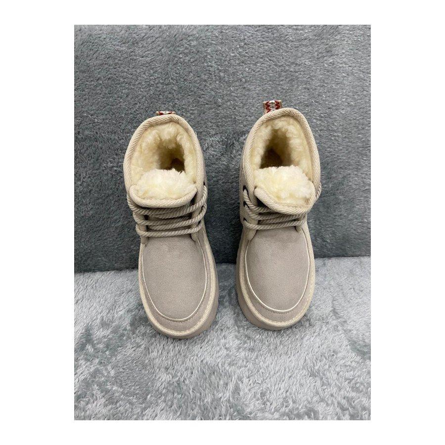 Женские повседневные ботинки на толстой подошве с меховой подкладкой