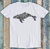 Силуэт кита Дудл Природа Океан Море Хит продаж Подарок Футболка T-shirt M1642