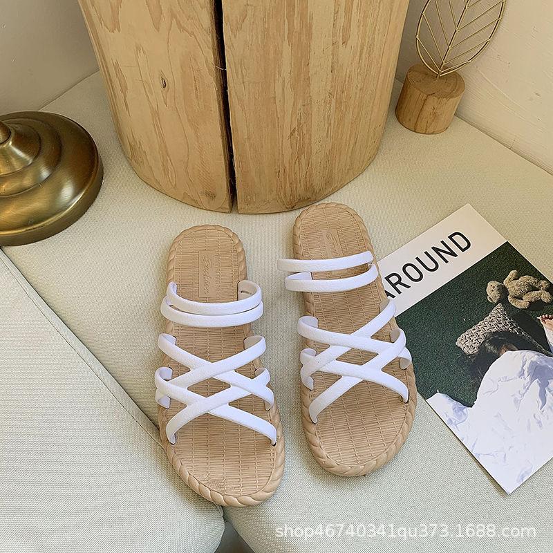 Fashion 2025 New Summer Women's Sandals Casual Flat Sandals Versatile Fashion Roman Shoes Comfortable Flat Bottomed Vacation Beach Shoes