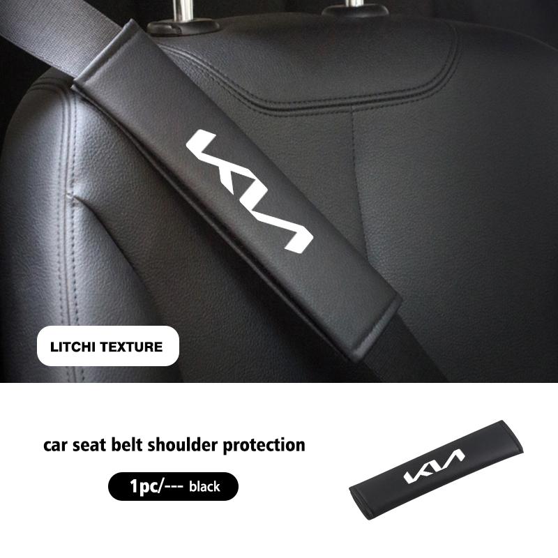DEVK6 For KIA Car Seat Belt Leather Safety Shoulder Cover Protection Pad Spectra Sedona Cadenza Proceed Sephia Stonic Carens