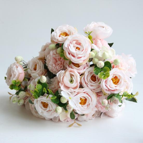 Имитация цветов без запаха, без увядания, экономия места, креативное настоящее прикосновение, розовые шелковые искусственные цветы, украшение для дома