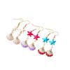 Fashion Ocean Style Shell Starfish Drop Earrings For Women Boho Enamel Seashell Conch Dangle Earrings Beach Party Jewelry