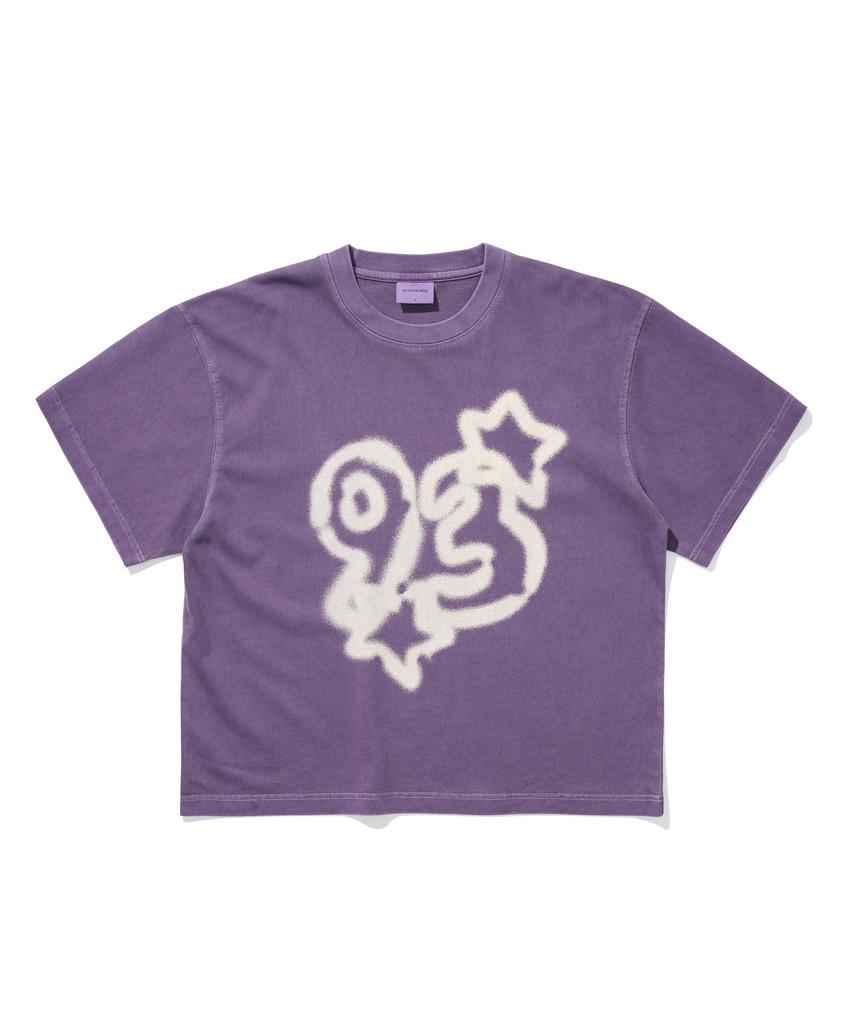 1993STUDIO 93 Spray Pigment Crop Fit T-Shirt_Purple