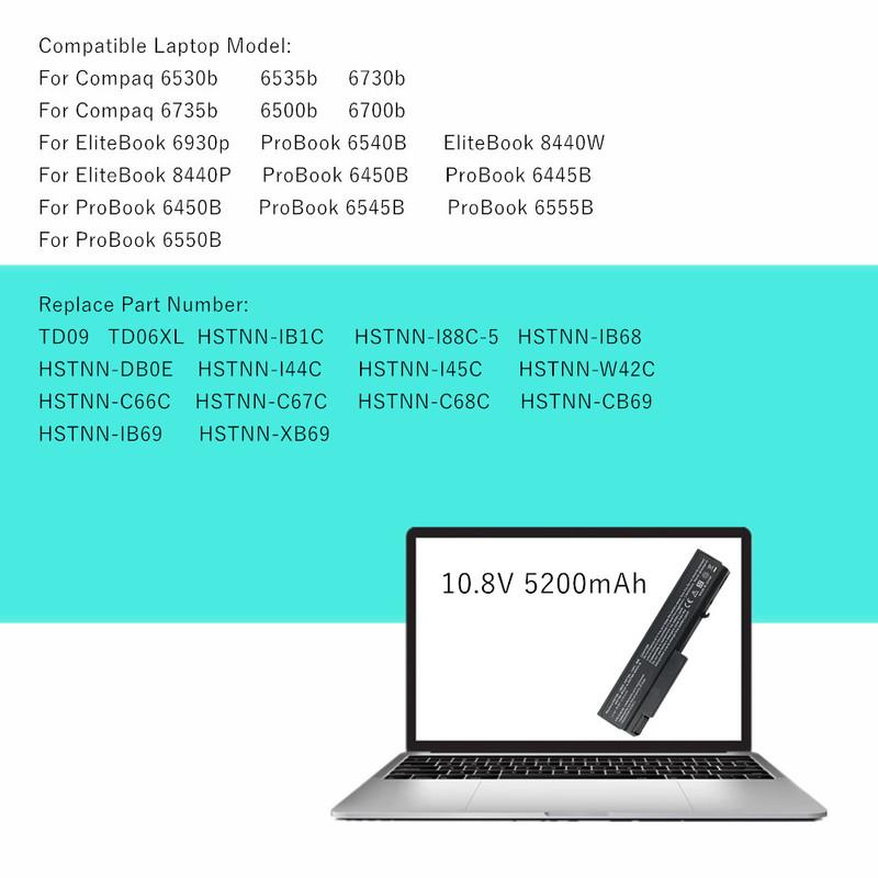 Новый аккумулятор для ноутбука HP/Compaq ProBook 6445b 6450b 6540b 6545b 6550b 6555b 6730b 6530b 6535b для EliteBook 6930p 8440p 8440w