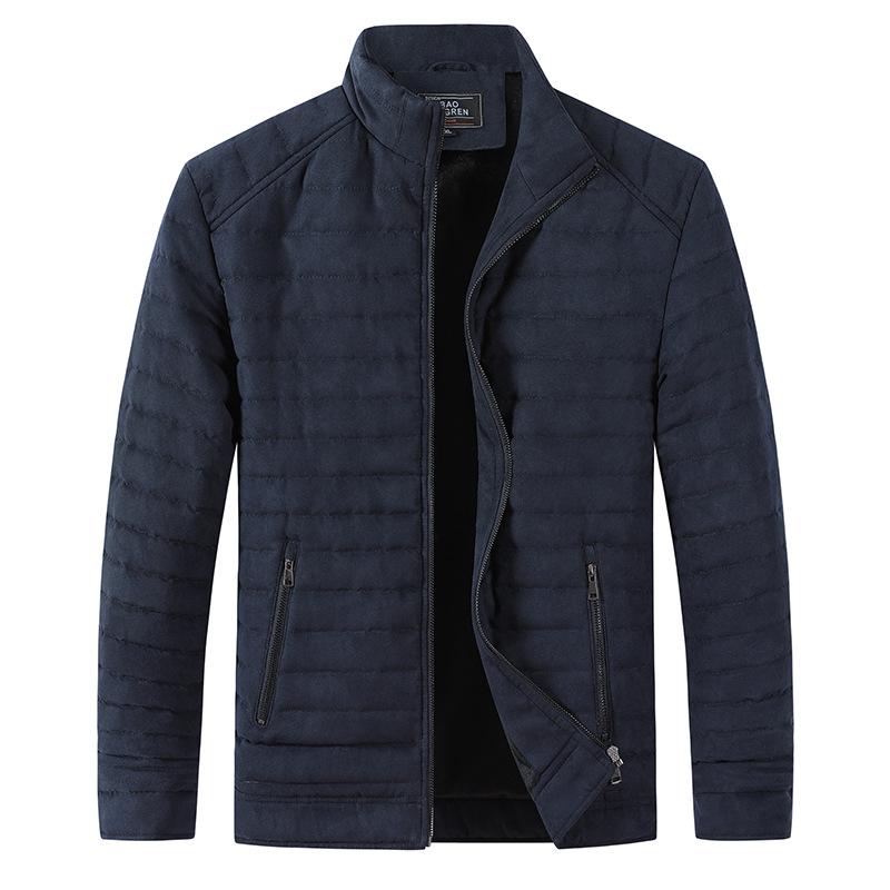 Cotton Coat Men's Velvet Thickened Warm Jacket for Young and Middle-aged People Casual Fashion Stand-up Collar Jacket