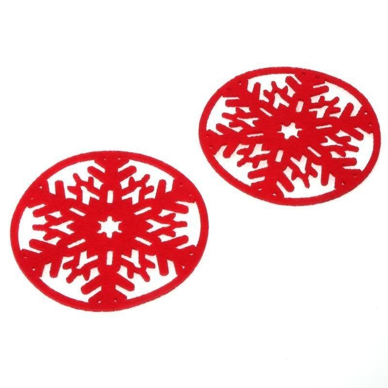 6 шт./лот веселые рождественские украшения снежинки подставка для чашки нетканый материал поднос для блюд для ужина C