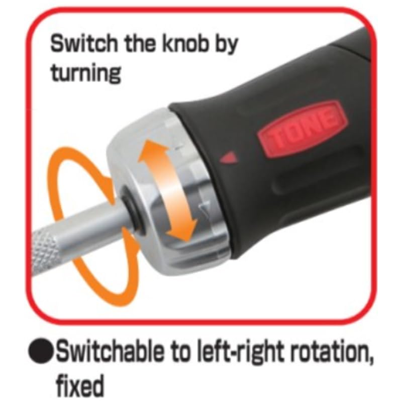 Tone Ratchet Stubby Driver Set RSD10S with Bit Inserts Set & 6.35mm (1/4") Black, 12-Piece