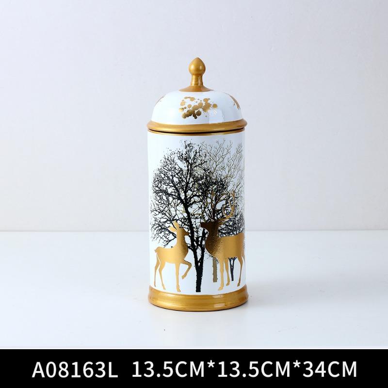 Креативный свет Роскошный керамический контейнер для хранения с крышкой, универсальная банка для кухни, конфет, закусок, чая, органайзер, европейское домашнее украшение, искусство