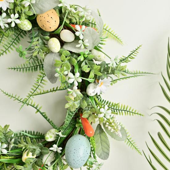 Пасхальный венок, искусственный венок из яиц для входной двери, весенний праздничный домашний декор, водонепроницаемый
