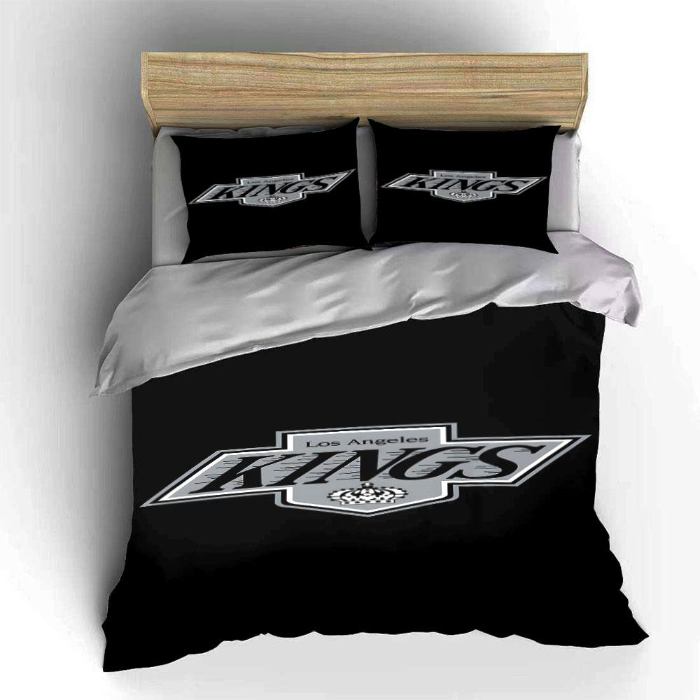 Los Angeles Kings Logo Design Print Bedding Set Duvet Cover Pillowcases (1* Duvet Cover 2* Pillowcases Do Not Include Comforter)
