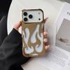 Силиконовый чехол с 3D полым узором «Пламя» с покрытием для iPhone 17 Air 16 15 14 13 12 11 Pro Max Plus, с рассеиванием тепла, мягкий бампер