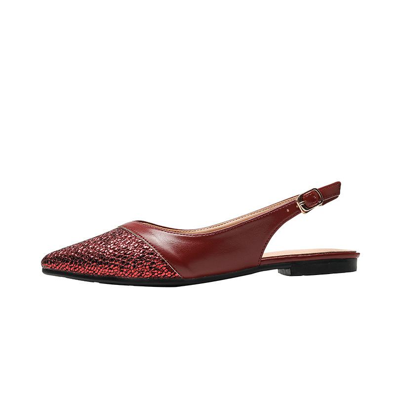 Женские туфли на плоской подошве с открытым носком, закрытым носком, сандалии на плоской подошве с пряжкой на ремешке, удобные сандалии без застежек, летняя офисная обувь для женщин