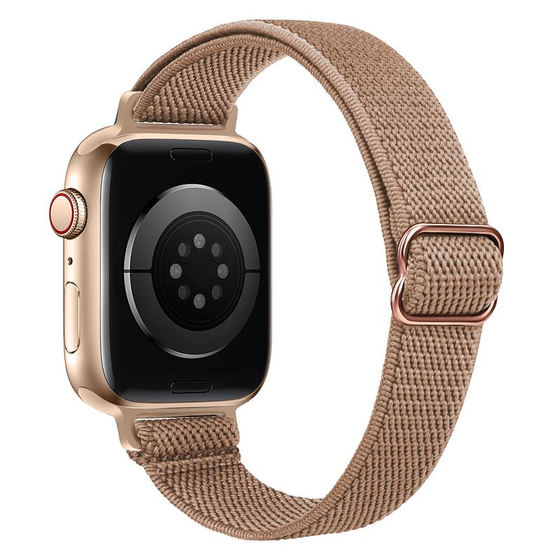 Тонкий ремешок для резинки для волос для Apple, ремешок для часов 40 мм, 44 мм, 38 мм, 42 мм, эластичный нейлоновый браслет-петля соло для iWatch 3, 4, 5, 6 se 7, 45 мм, 41 мм