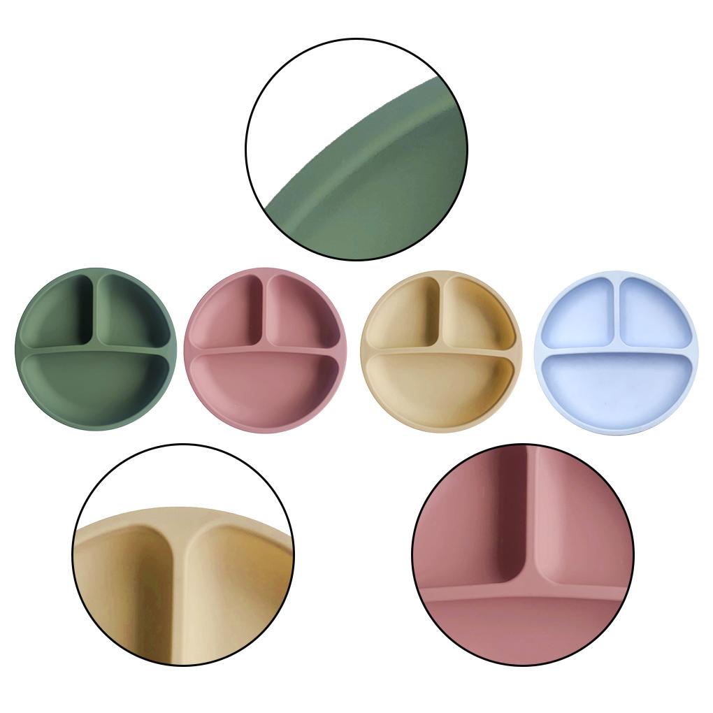 Силиконовая разделенная кухонная обеденная тарелка для хранения, детская посуда для малышей и взрослых, моющаяся, многоразовая, тренировочная тарелка для еды