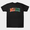 Азиатский размер Мужская черная футболка с принтом Miami-Hurricanes Печать методом термопереноса Без выреза Хлопковая футболка