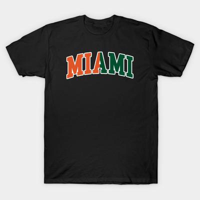 Мужская черная футболка с принтом Miami-Hurricanes, без выреза, термотрансферный принт, хлопковая футболка