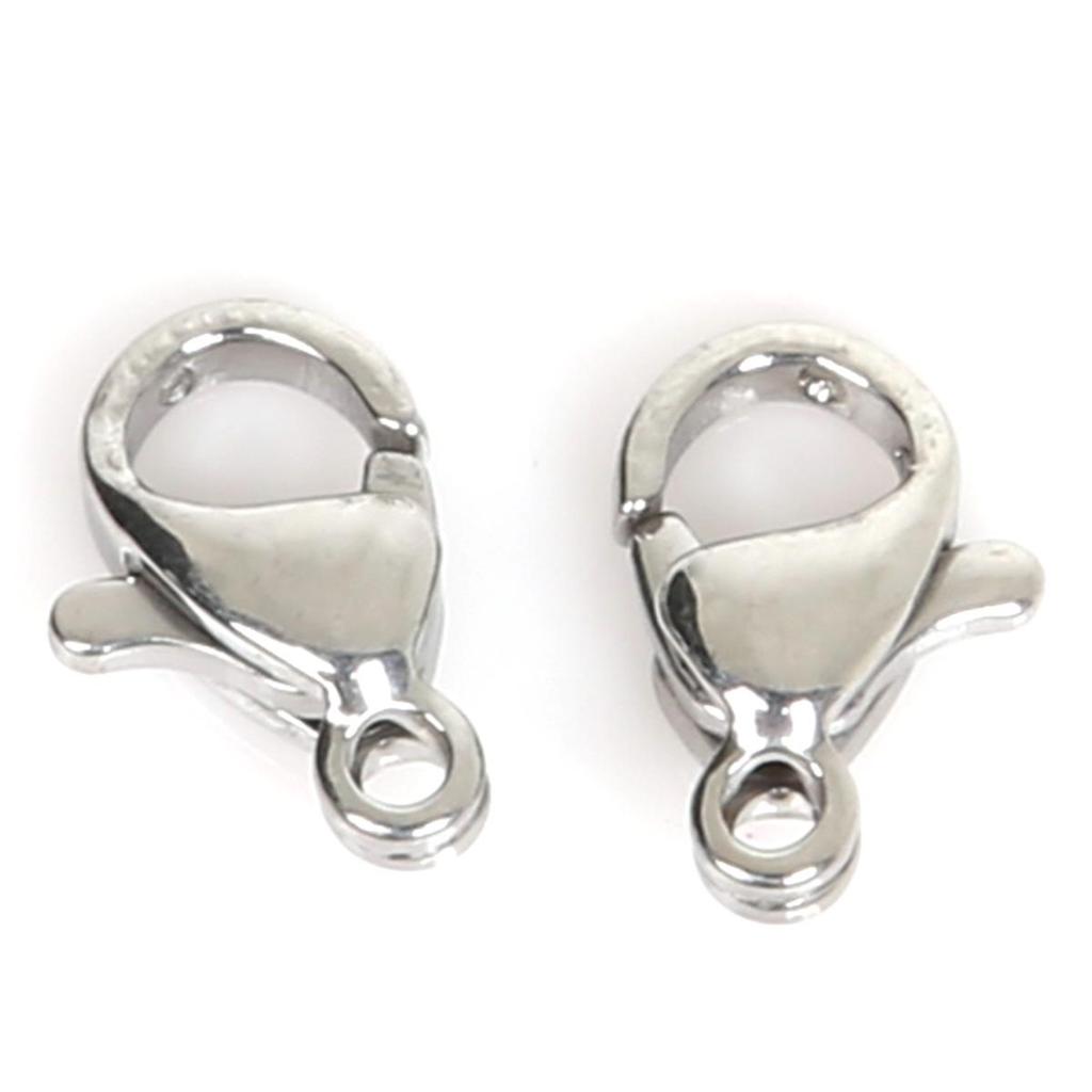 10Pcs/pack Stainless Steel Clasps Lobster Claw DIY Jewelry Accessories