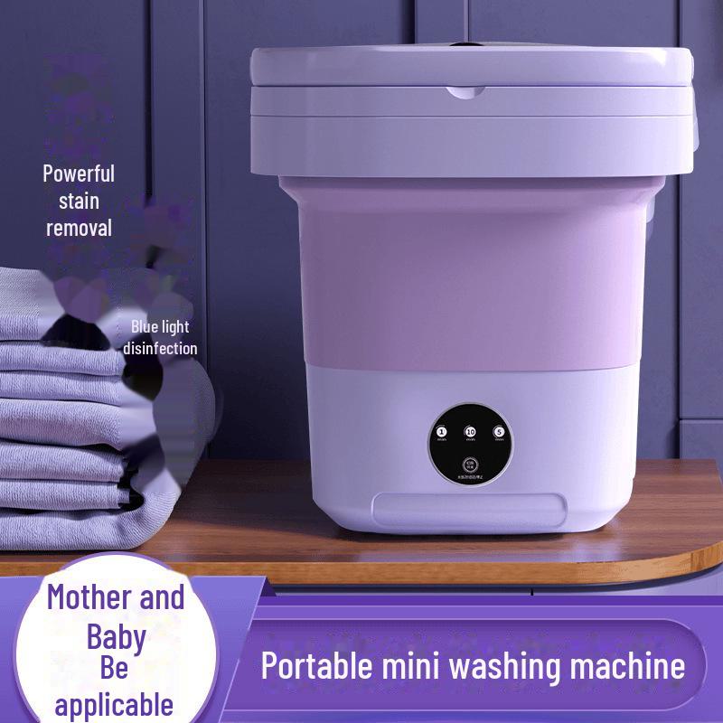 Compact Folding Washer & Dryer: Sterilizing Machine for Socks, Baby Clothes, and Dormitory Use