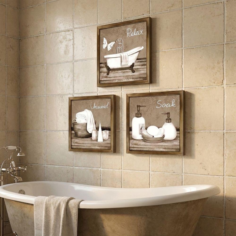 3Pcs Vintage Bathroom Wooden Plaques 2 Flat Restroom Hanging Ornament Home Bathroom