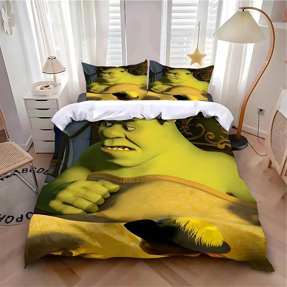 ShrekS 3D Duvet Cover pillowcase Bedding Bedroom Decoration Children Gift adult Single Double bed Large SizeZip Duvet Cover