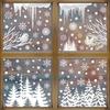 Christmas Decorations, White Snowflakes, Snowmen, Static Cling Stickers, Shop Window Decorations, Glass Stickers
